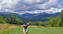 The views from Sunday River Golf Club are stunning; and somewhere on the mountains in the distance is where I would be spending the night!