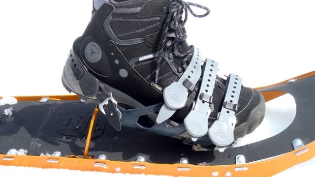 It takes a special boot to work when you're carrying heavy loads on large snowshoes. The Treksta Cape Mid GTX did it well, at a bargain price. (EasternSlopes.com)